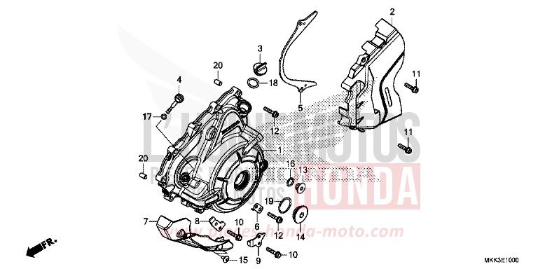 GENERATORABDECKUNG von Africa Twin GRAND PRIX RED (R380B) von 2018